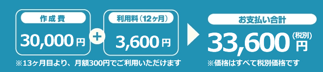 お支払い合計33,600円(税別)